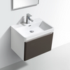 Milan 600 Gloss Grey Single Draw Vanity Set