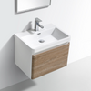 Milan 600 White Oak Single Drawer Vanity Set