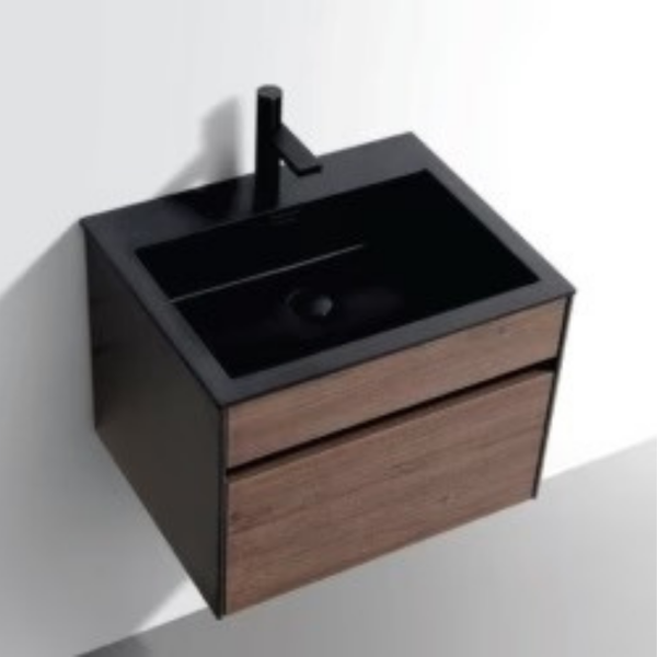 Simplicity 600 Complete Vanity Set Charcoal Basin With Cherry Panels