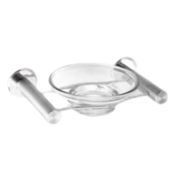 Slimline Soap Dish Glass Brushed Stainless