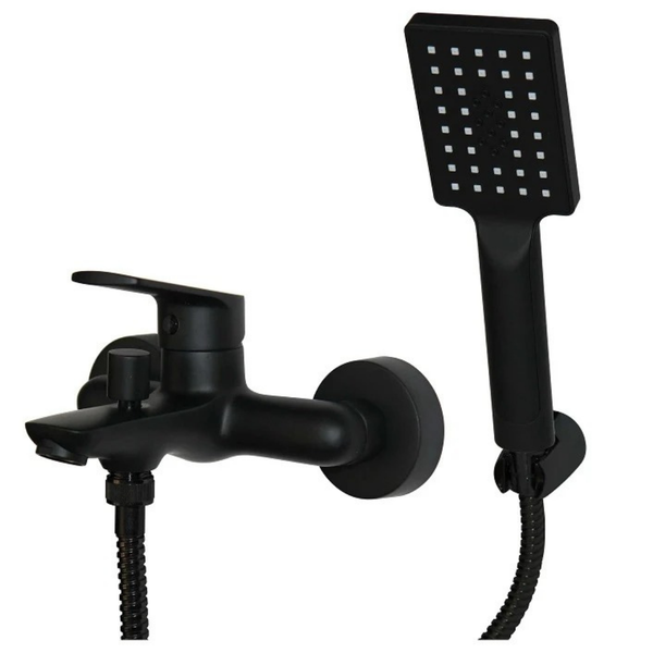 Spring Black Bath Mixer Wall Type