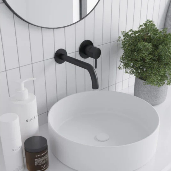 Surface Mounted Ceramic Round White Basin