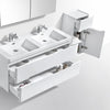 Venice 1200 White Double Draw Vanity Set