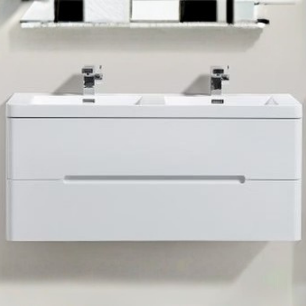 Venice 1200 Gloss Grey Double Draw Vanity Set