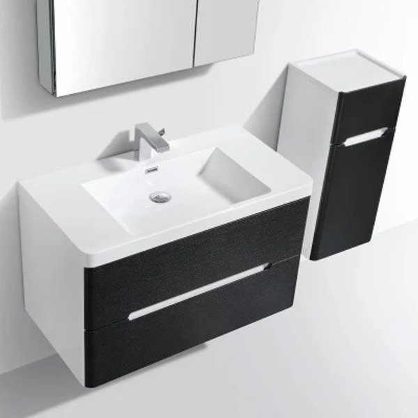 Venice 900 Rustic Black Double Draw Vanity Set