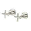 Wall Tap Set Coss Handle Basin Hot & Cold Tap Brushed Nickel Excluding Concealed Part