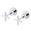 Wall Tap Set Coss Handle Basin Hot & Cold Tap Chrome Excluding Concealed Part