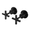 Wall Tap Set Coss Handle Basin Hot & Cold Tap Matt Black Excluding Concealed Part