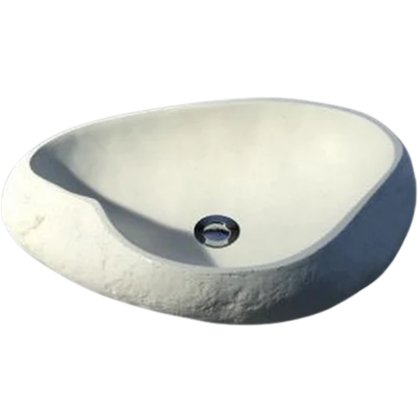 White Millstone Large Countertop Basin
