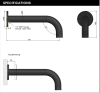 Basin Spout Short Wall-Type Basin Spout Matt Black