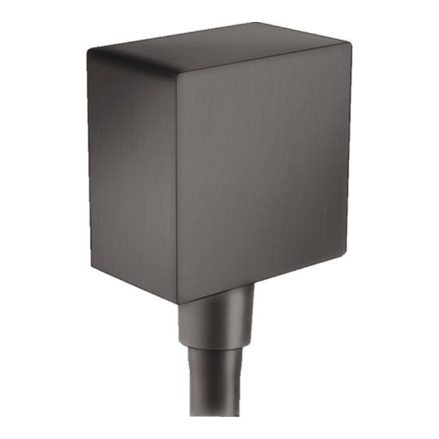 Hansgrohe Fixfit Wall Outlet Square With Non-Return Valve Brushed Black Chrome