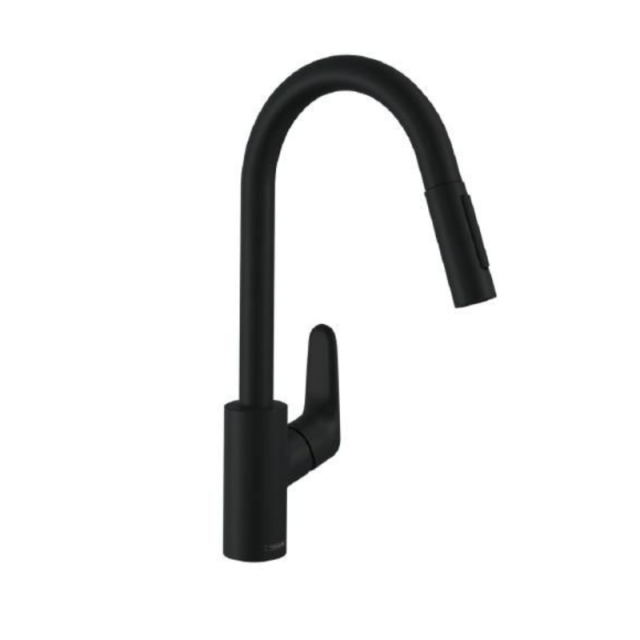 Decor Kitchen Mixer 240 Pull-Out Matt Black