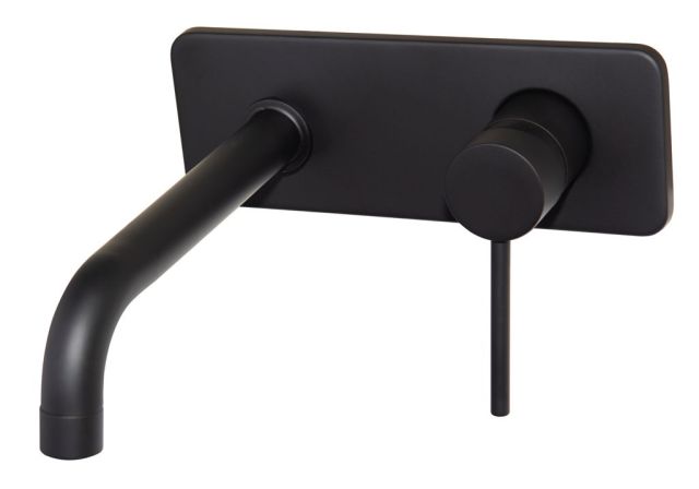 Neo Black Basin Concealed Mixer w Spout Tap Basin Wall-Type Matt Black