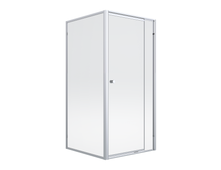 Finestra CoMatt Blacko Telescopic Pivit Door 900x900mm And 900mm Return Panel Silver-Clear COM90SC