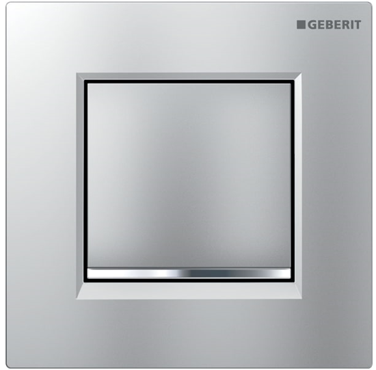 Geberit Urinal Flush Control With Pneumatic Flush Actuation, Type 30 Actuator Plate Matt Chrome