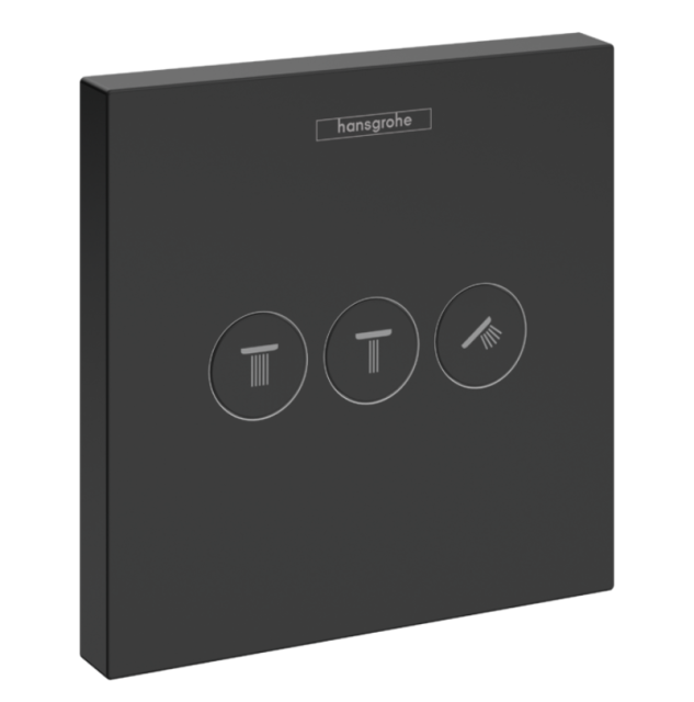 ShowerSelect Valve for Concealed Installation for 3 Functions Matt Black