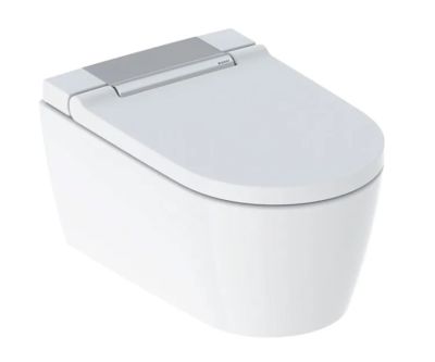 AquaClean Sela WC Complete Solution Wall-hung Toilet Polished White With Bright Chrome- Design Cover