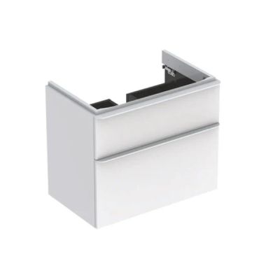 Smyle Square Cabinet For Hand Wash Basin 2 Drawer 584x470x617mm High Gloss White