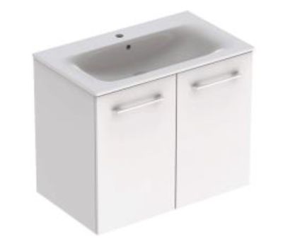 Selnova Square Cabinet For Vanity Basin With Two Doors Slim Rim High Gloss White 788mm