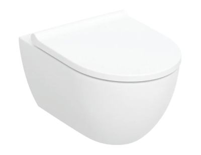 Geberit Acanto wall-hung WC set, washdown, shrouded, TurboFlush, with WC seat