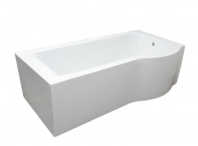 Osaka One Piece Shower Bath (White) - Left Hand