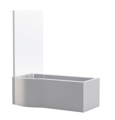 Osaka Right Hand One Piece Bath & Tokyo Curved Bath Screen