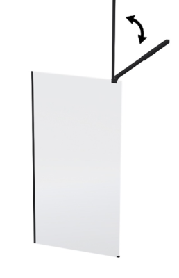 Lewm15Bc Lectro 1500x2000x8mm Shower Screen -Black/Clr Wall/Ce