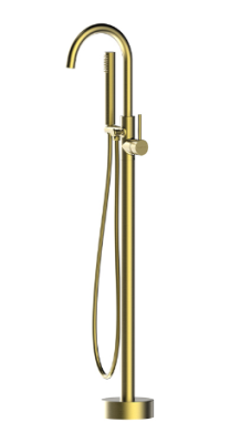 Lace Brass Round Free Standing Bath Mixer with Hand Shower