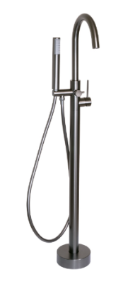 Lace Gunmetal Round Free Standing Bath Mixer with Hand Shower