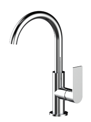 Silk Chrome Gooseneck Basin Mixer