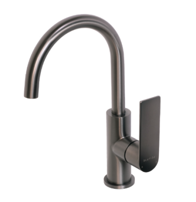 Silk Gunmetal Gooseneck Basin Mixer 