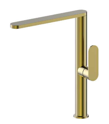 Satin Brass Single Hole Sink Mixer