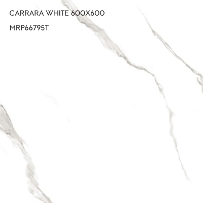 Carrara White 600x600 Glazed Porcelain (1.44 sqm/box)