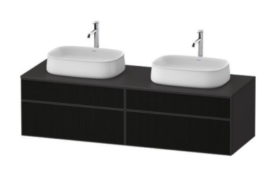 Duravit Zencha Vanity Unit, 4 Pull-out Compartments Textured Black 442x1600x550mm