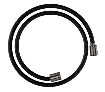 Textile Shower Hose 1,25m with Conical & Cylindrical Nut Brushed Black Chrome