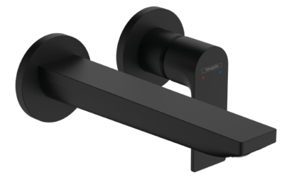 Rebris E Single Lever Basin Mixer - Concealed Installation Wall-mounted With 20cm Spout - Matt Black