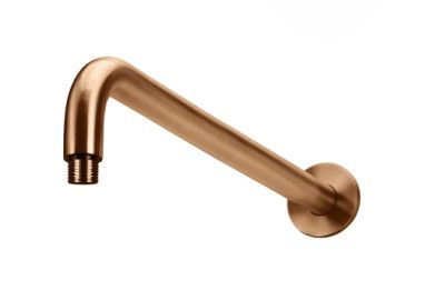 Meir Round Wall Shower Curved Arm 400mm - Lustre Bronze