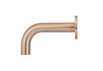 Meir Round Curved Basin Spout 130mm - Champagne