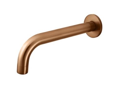 Meir Round Curved Basin Spout 200mm - Lustre Bronze