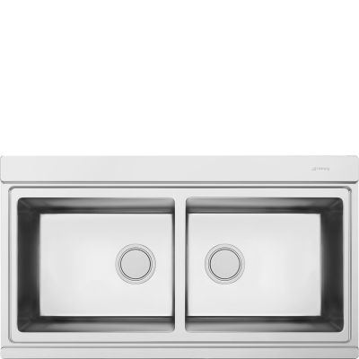 Smeg Stainless Steel Double Bowl Ultra Low Profile 219x897x510mm