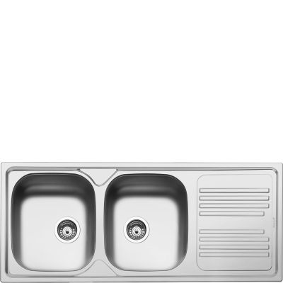 Smeg Stainless Steel Double Bowl Ultra Low 150x1160x500mm