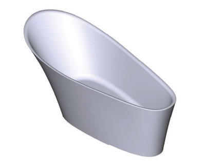 Ledro Freestanding Bath 1670x705x738mm Polished White Internal Overflow