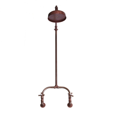 Large Exposed Shower Mixer, Aged Copper, Without Showerhead