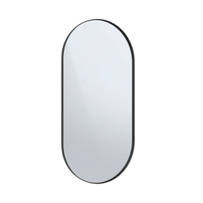Deep Frame Pill LED Backlit Mirror Matt Black 600x1200x30mm