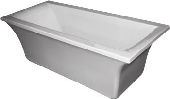 Bergamo Freestanding Bath Polished White 1800x800x590mm