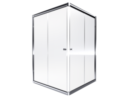 Sliding Corner Entry Shower 900x900x6mm Silver-Clear CES90SC