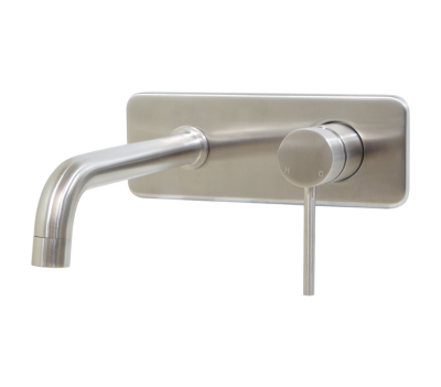Neo Brushed Stainless Steel Basin Concealed Mixer with Spout