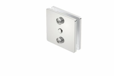 Glass Mount RL Square Polished Stainless Steel (Single Set)