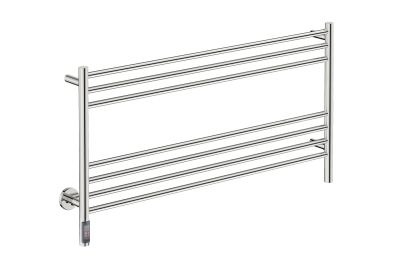 Natural 7 Bar 1100mm Straight Heated Towel Rail with TDC Timer Polished Stainless Steel