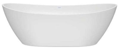 DuraVato Freestanding Bath Overflow and Chrome Push Open Waste Polished White 1800x800mm